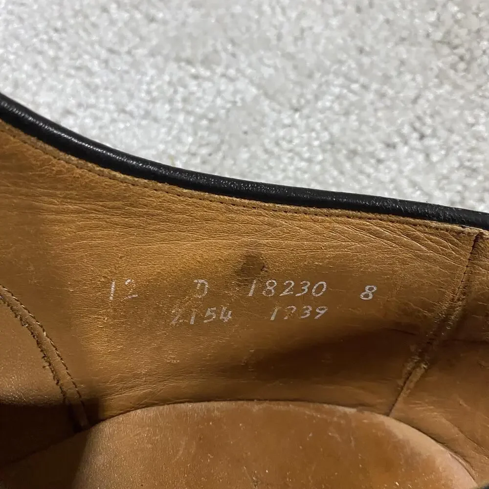 Allen Edmonds Rutland Shoes Mens 12 D Brown Leather Cap Toe Dress Oxford USA